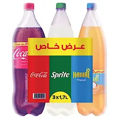 مشروبات غازية ميكس (كوكا + هاواي + سبرايت) باك 3×1L